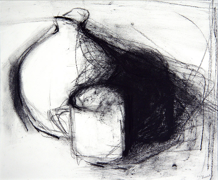 Manifest #17, charcoal, ink, 10 x 10&quot;