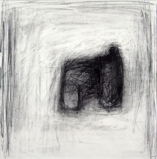 Coalescence #27, charcoal, 18 x 18&quot;